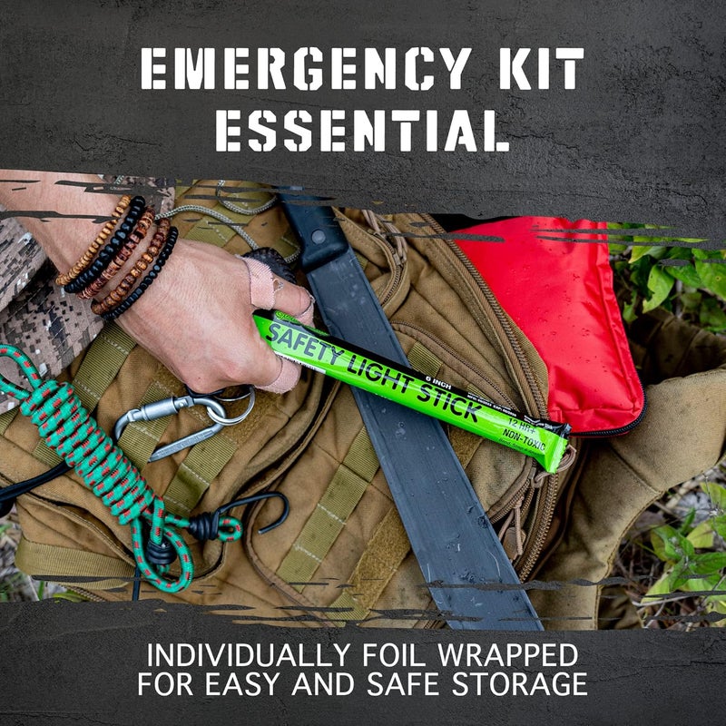 Glow Mind Emergency Glow Sticks with 12 Hours Duration, Individually Wrapped Industrial Grade Glowsticks for Survival Gear, Camping Lights, Power Outages and Military Use - Image 5